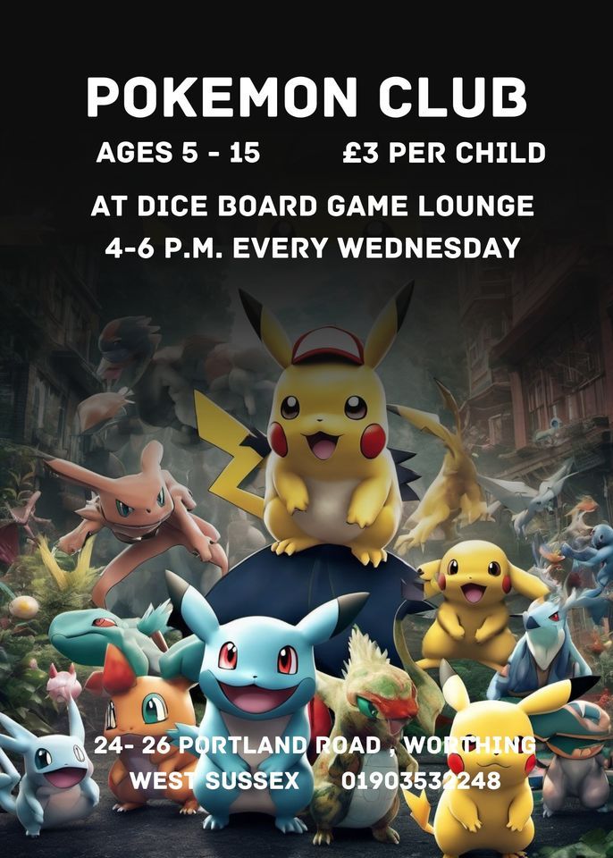 Kids Pokemon Club, Dice Worthing, 13 December 2023 AllEvents.in