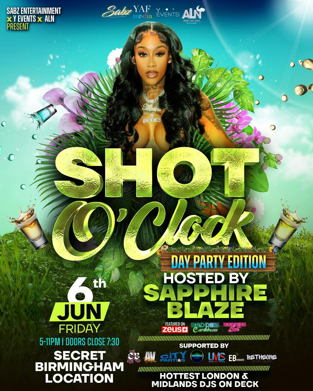 Birmingham Day Party [Shot O’clock Tour] Sapphire Blazee - Zeus Baddies, 6 June | Event in Birmingham | AllEvents
