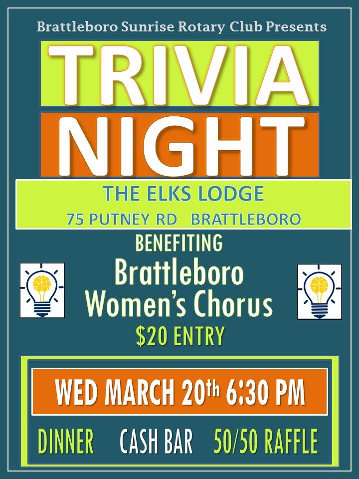 Trivia Night Benefiting the Brattleboro Womens Chorus, Brattleboro