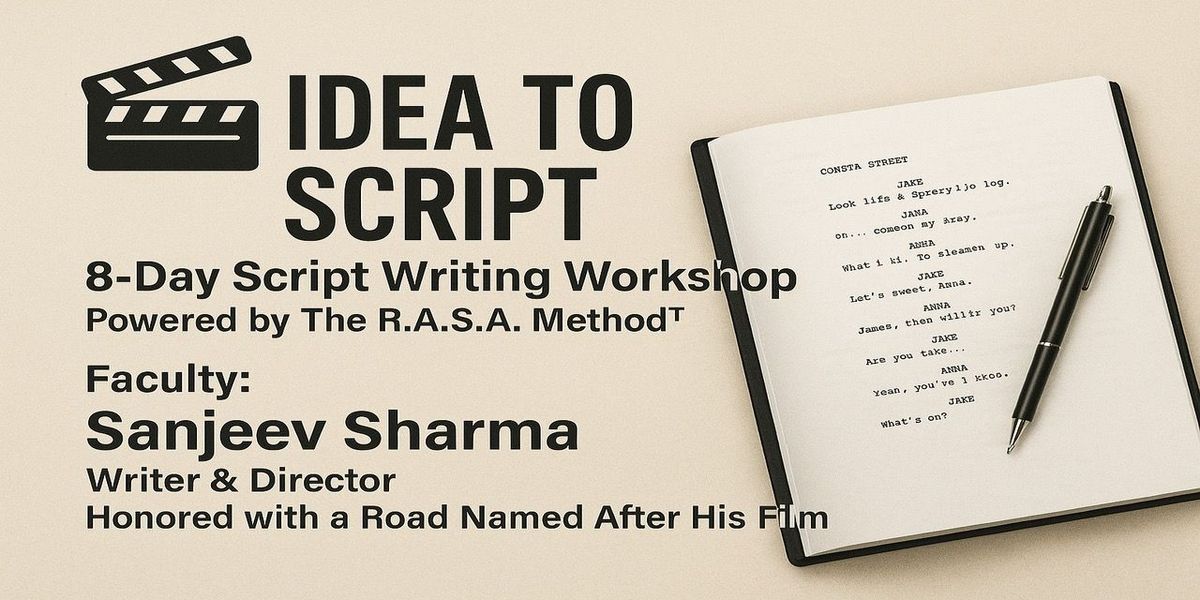 8-Day Professional Script Writing Workshop | Event in Mumbai | AllEvents