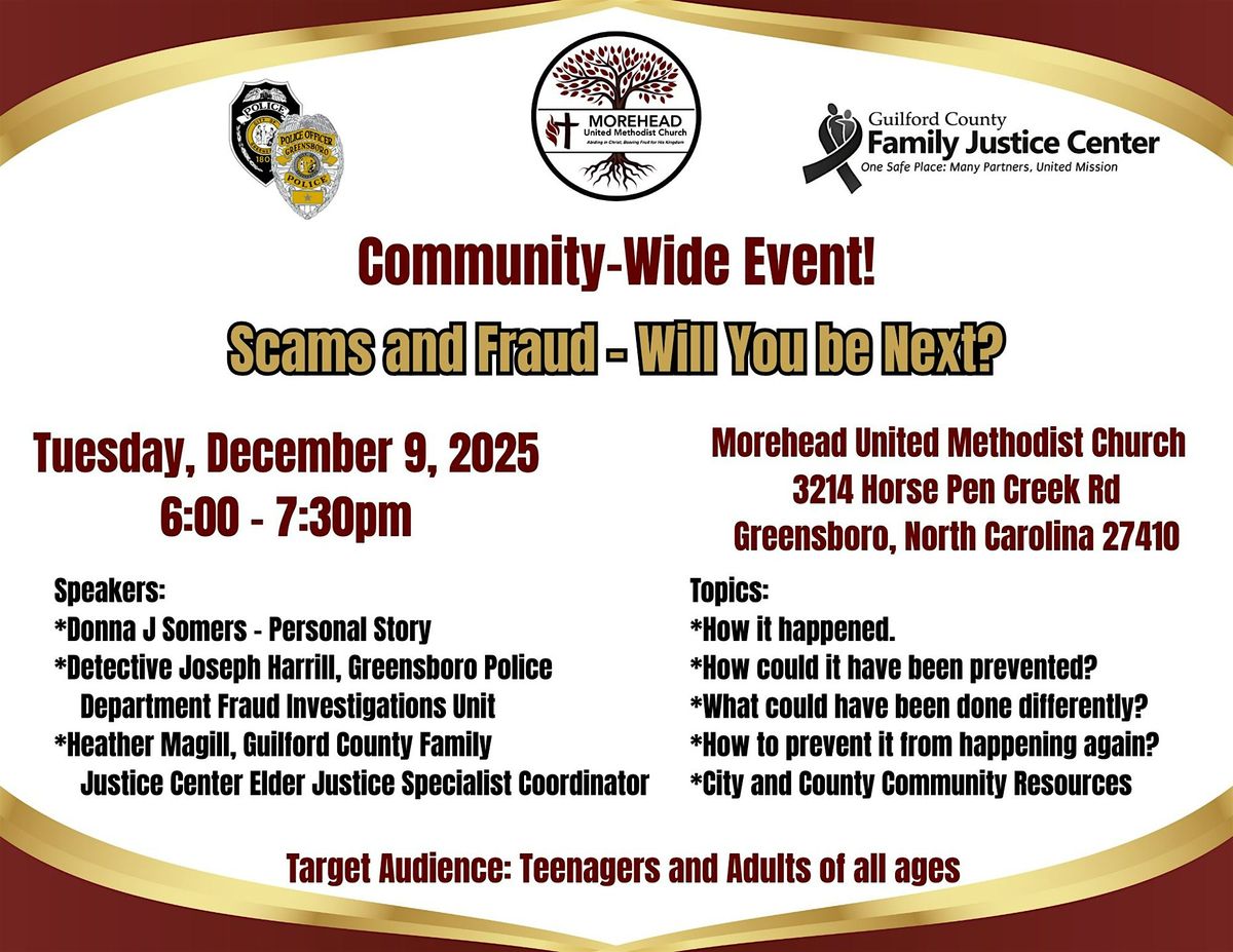 Scams and Fraud - WIll You Be Next?, 9 December | Event in Greensboro | AllEvents