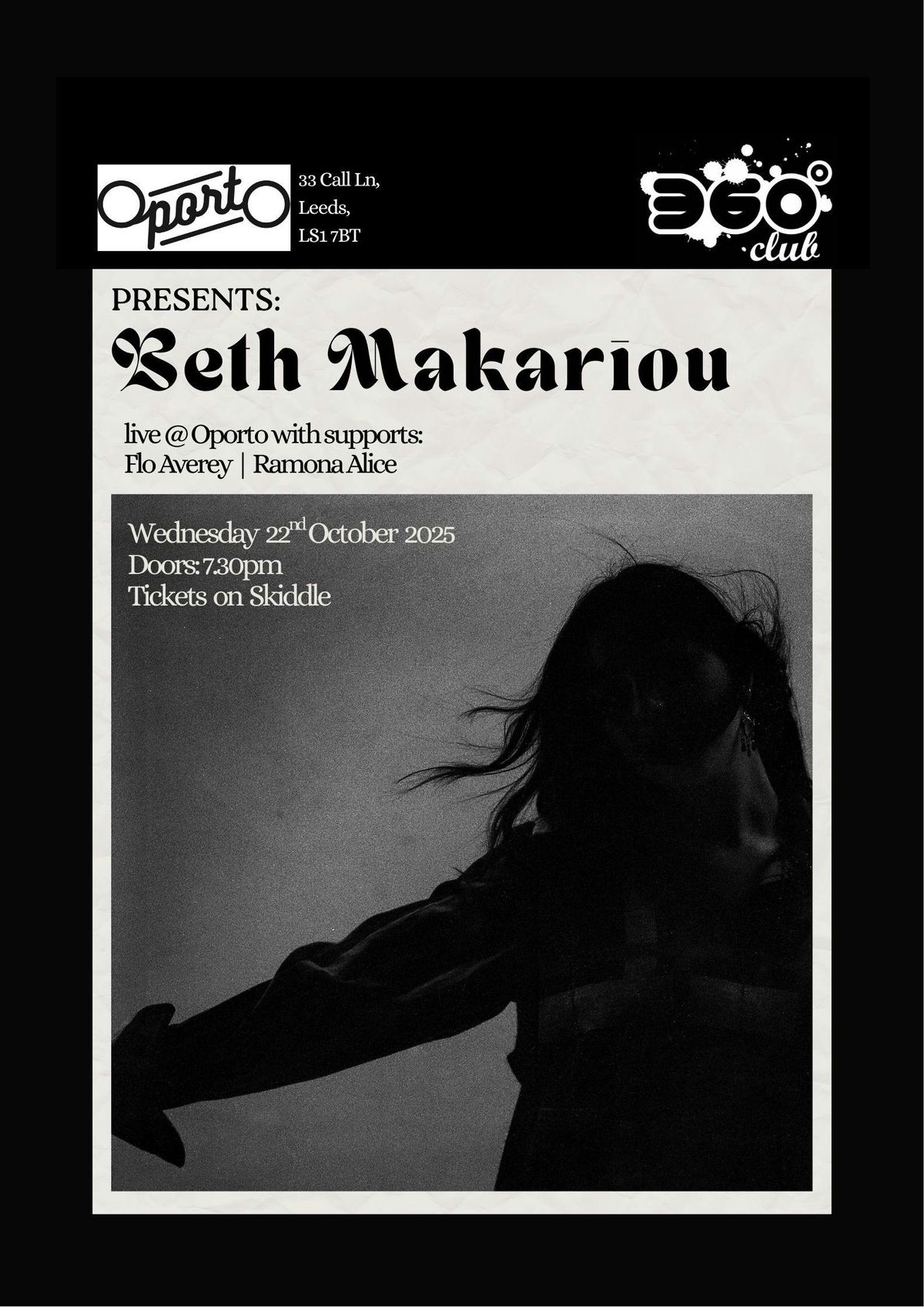 Beth Makariou, 22 October | Event in Leeds | AllEvents