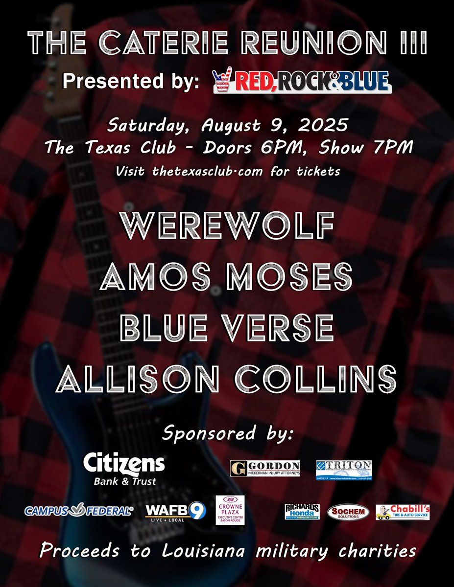 The Caterie Reunion III at Texas Club, 9 August | Event in Baton Rouge | AllEvents