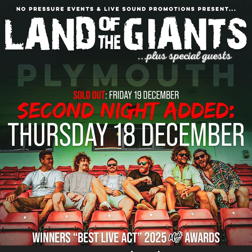 EXTRA NIGHT ADDED: Land of the Giants @ The Junction, Plymouth, 18 December | Event in Plymouth | AllEvents
