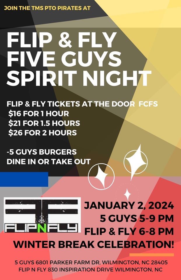 TMS Flip N Fly and Five Guys Night. , Flip N Fly, Wilmington, January 2