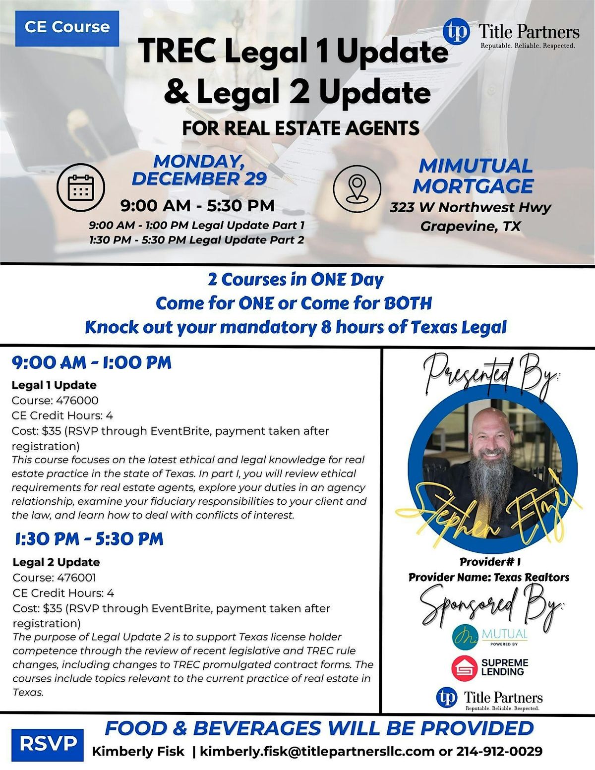 CE Course: TREC Legal 1 Update  & Legal 2 Update, 29 December | Event in Grapevine | AllEvents