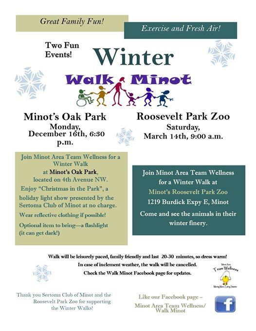 Winter Walk Minot/Oak Park Christmas Lights at Minot Oak Park, Minot