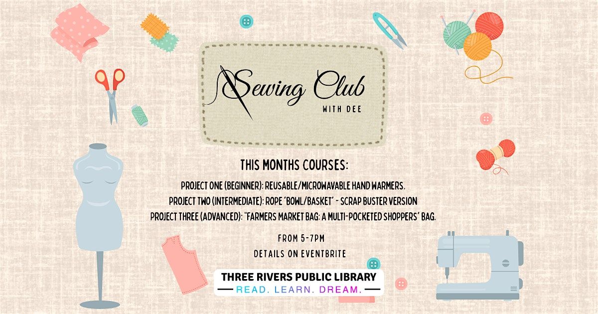 Sewing Club, 9 December | Event in Three Rivers | AllEvents