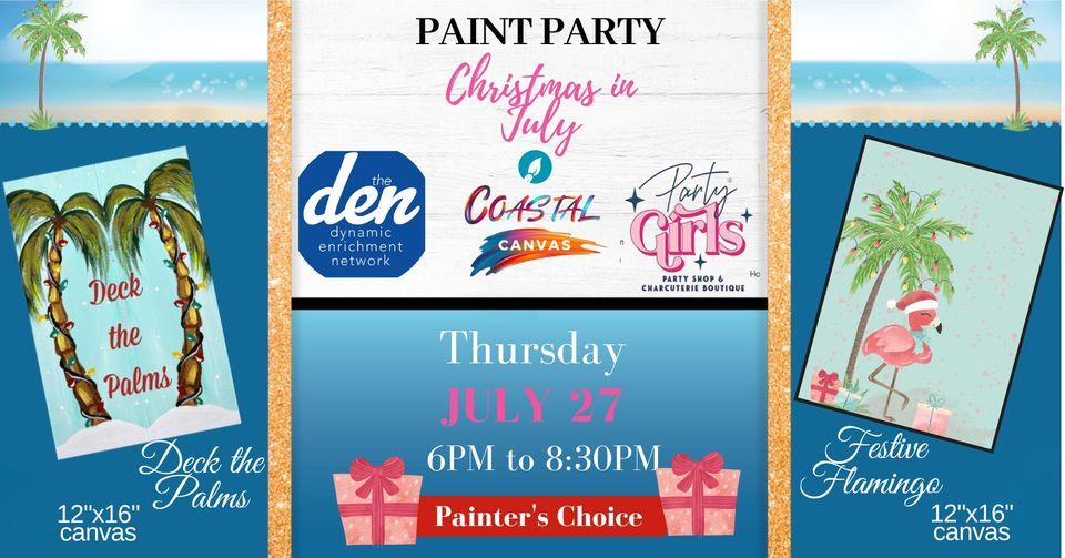 The DEN Christmas in July Paint Party July 27th, The DEN, Gulfport, 27 July 2023 AllEvents.in