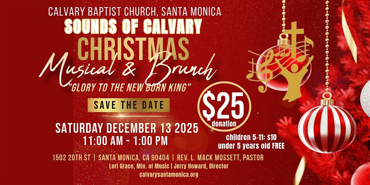 Sounds of Calvary Christmas Musical & Brunch, 13 December | Event in Santa Monica | AllEvents