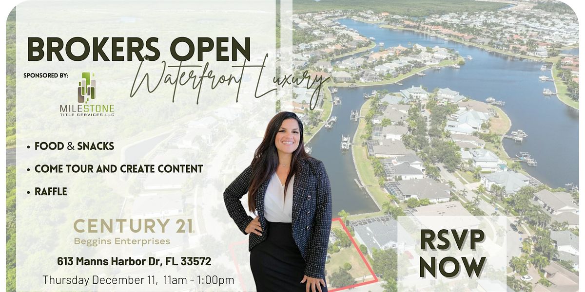 Apollo Beach Waterfront Open House + Broker’s Open | Raffle, 11 December | Event in Apollo Beach | AllEvents