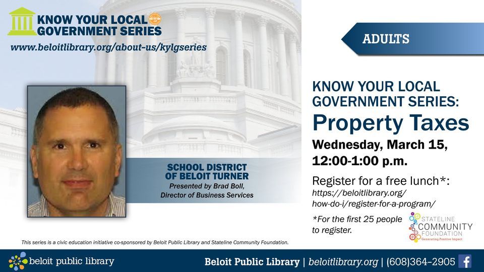 Know Your Local Government Property Taxes, Beloit Public Library, 15