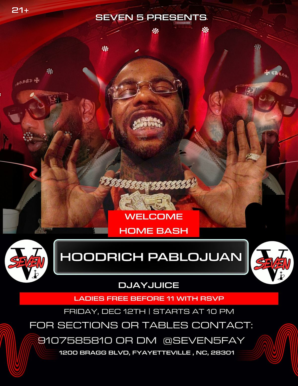 Hoodrich Pablo Juan Welcome Home Bash @ Seven5, 12 December | Event in Fayetteville | AllEvents
