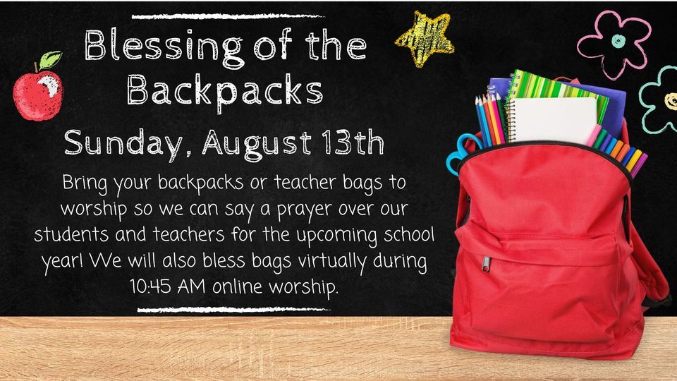 Blessing of the Backpacks, First United Methodist Church of Longview, August 13 2023 AllEvents.in
