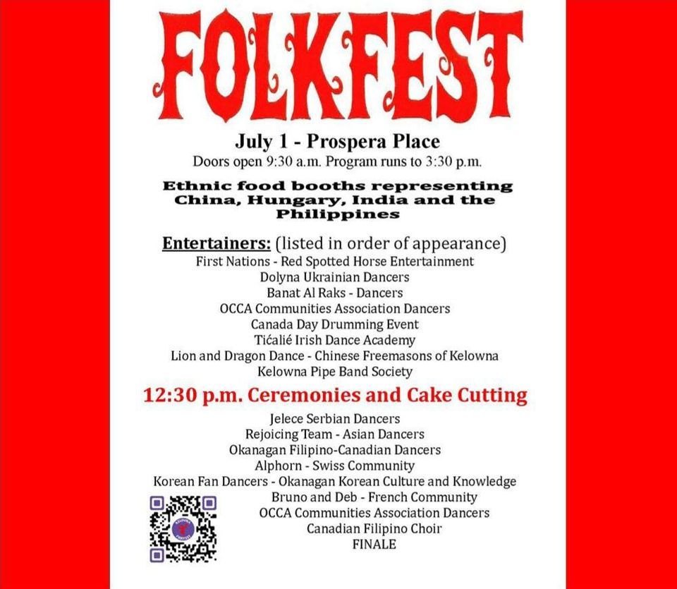 48th Annual Kelowna Folkfest 2023, Prospera Place, Kelowna, Bc, 1 July