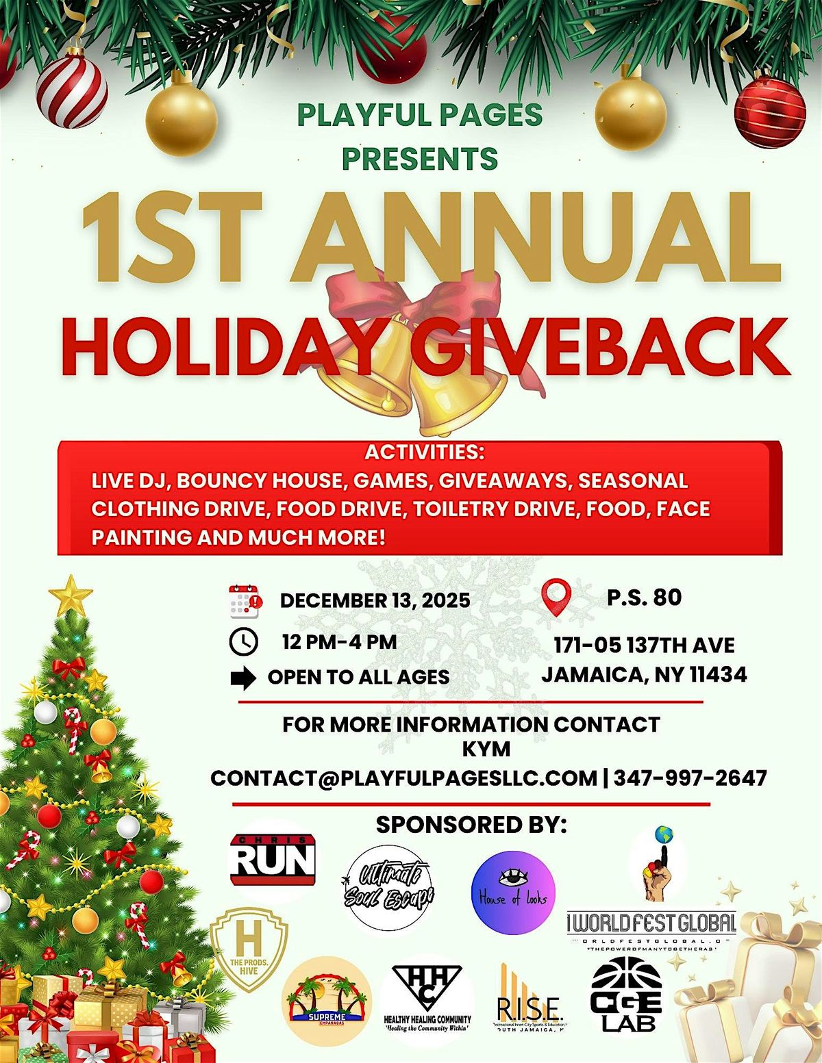 Playful Pages Holiday Giveback Event, 13 December | Event in Queens | AllEvents