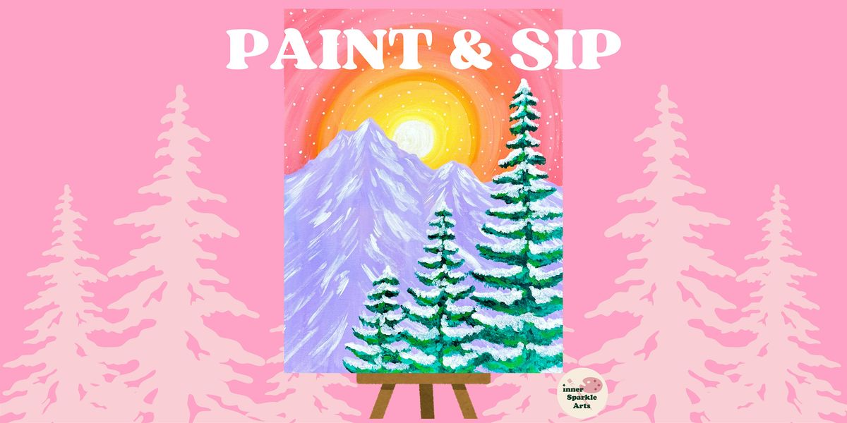 Paint & Sip: Snowy Mountain Sunrise, 2 December | Event in Seattle | AllEvents