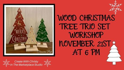 Albemarle County Christmas Tree Recycling 2022 CLASS FULL Christmas Tree Trio Class at The Albemarle Marketplace