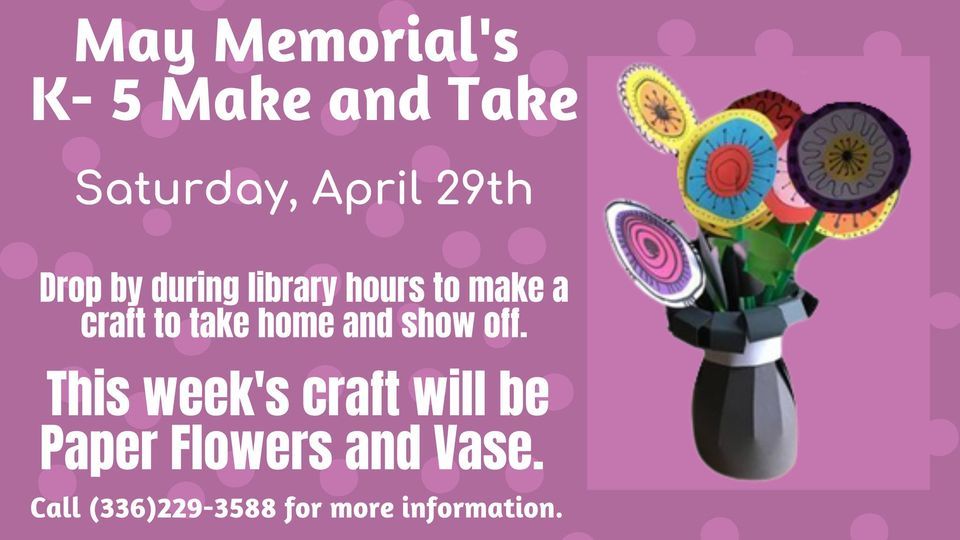 Family Make and Take at May Memorial Library, May Memorial Library