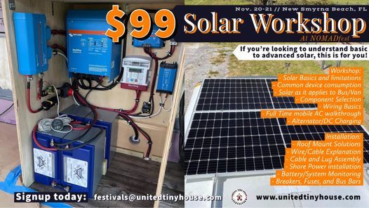 Solar Workshop At Florida Tiny House Festival 6th Annual Cacklebery Campground New Smyrna Beach November To November 21 Allevents In