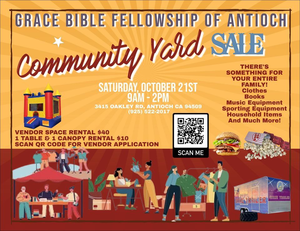 Community Yard Sale , Grace Bible Fellowship, Oakley, October 21 2023