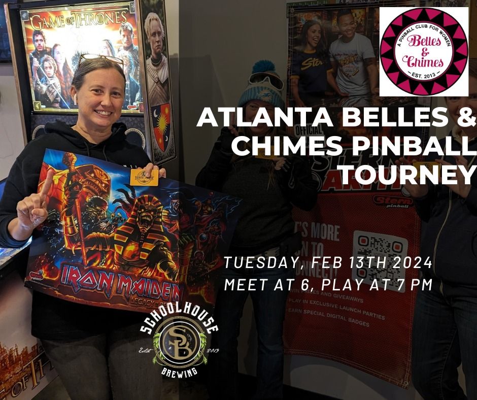 Belles & Chimes ATL Pinball Tournament, Schoolhouse Brewing, Marietta