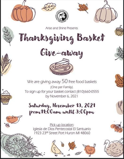 Thanksgiving Basket Giveaway 1923 23rd St Port Huron Mi 48060 6017 United States November 13 2021 Allevents In