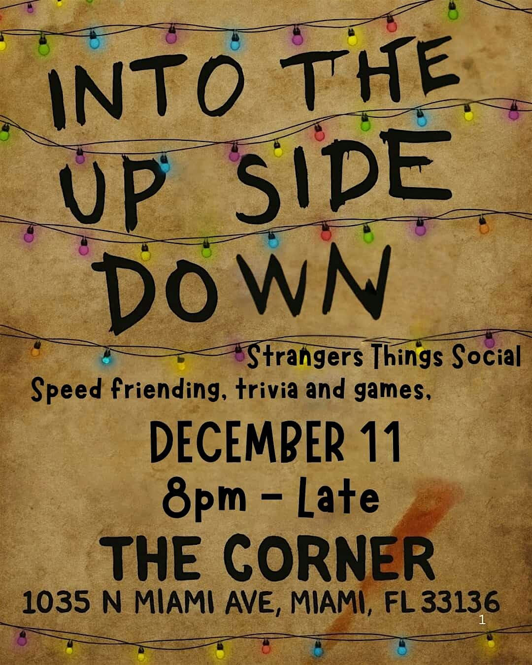 Into The Upside Down: Stranger Things Social, 11 December | Event in Miami | AllEvents