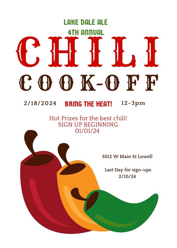 4th Annual Chili CookOff, Lake Dale Ale, Lowell, February 18 2024