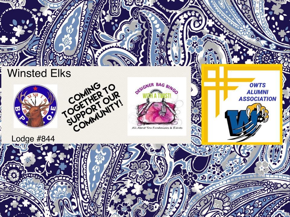 Oliver Wolcott Alumni Assoc Designer Bag Bingo W/ A Twist, Elks Lodge