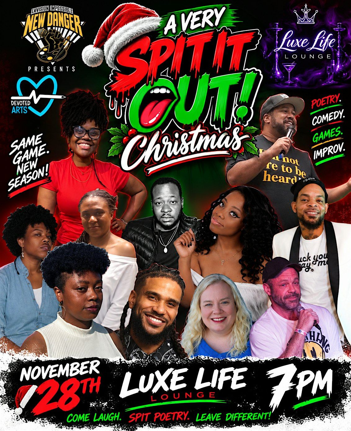 A Very Spit It Out Christmas, Luxe Life Events, Columbia, 28 November ...