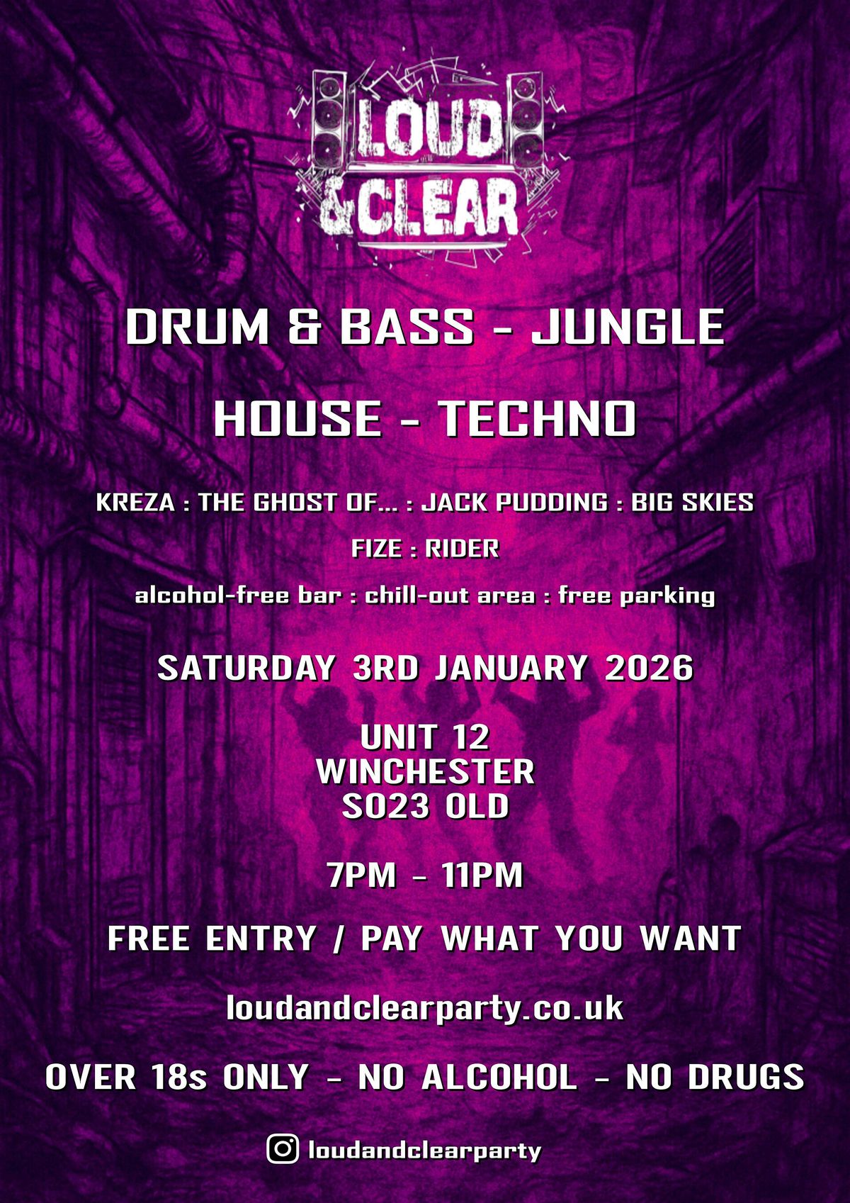 Loud Rave Loud & Clear 11 - Sober Rave, Unit 12, Winchester, 3 January 2026 ...
