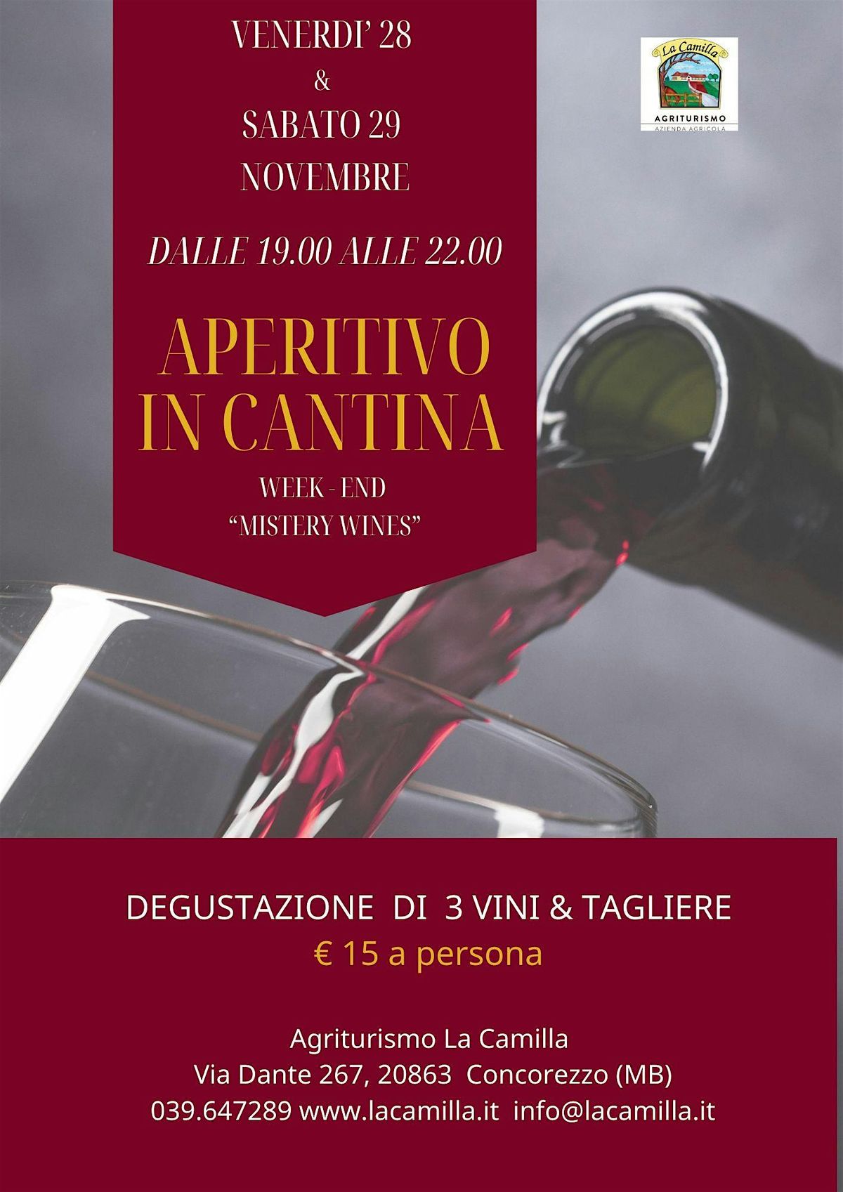 APERITIVO IN CANTINA, 28 November | Event in Concorezzo | AllEvents