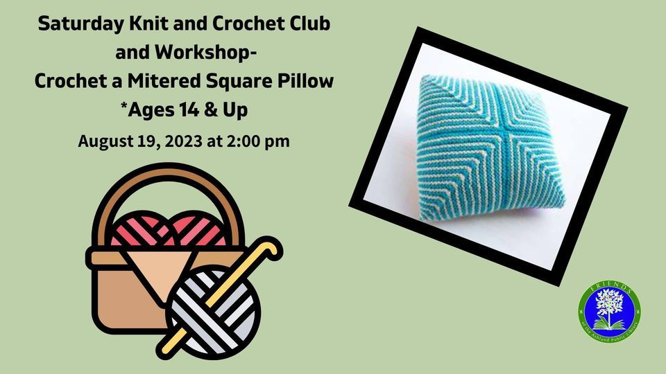 Saturday Knit and Crochet Club & Crochet a Mitered Square