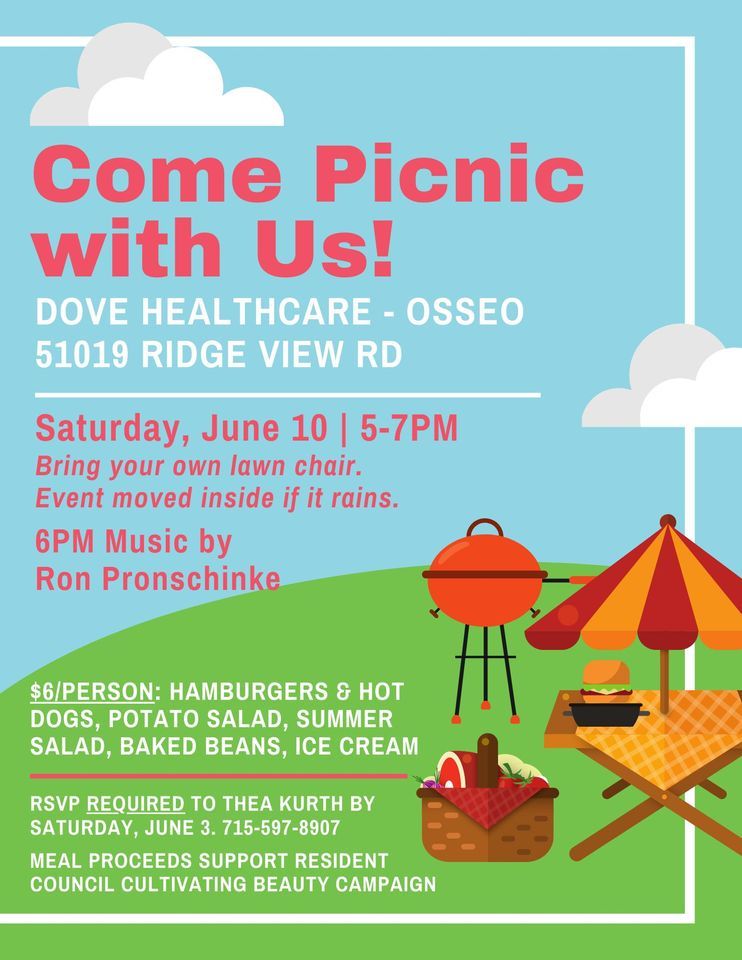 Come Picnic with Us in Osseo, WI!, Dove Healthcare (Osseo), 10 June 2023 AllEvents.in