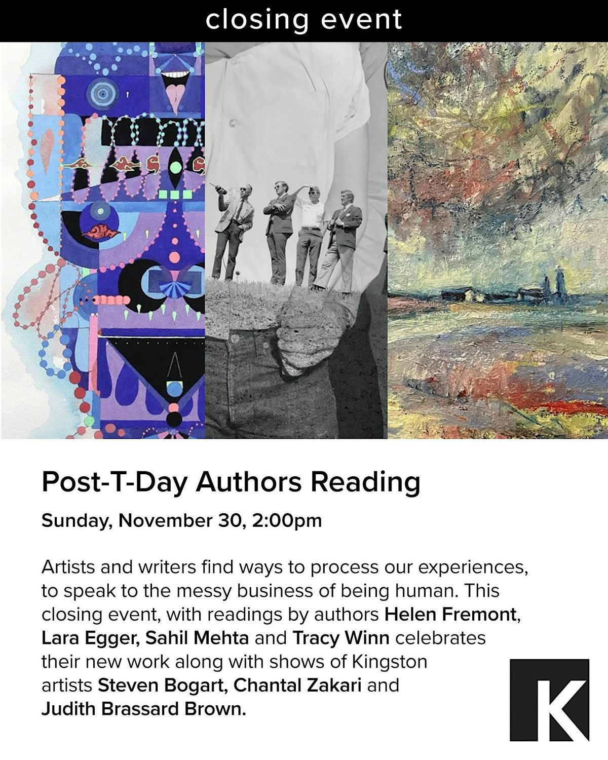 Post-T-Day Reading at Kingston Gallery, 30 November | Event in Boston | AllEvents