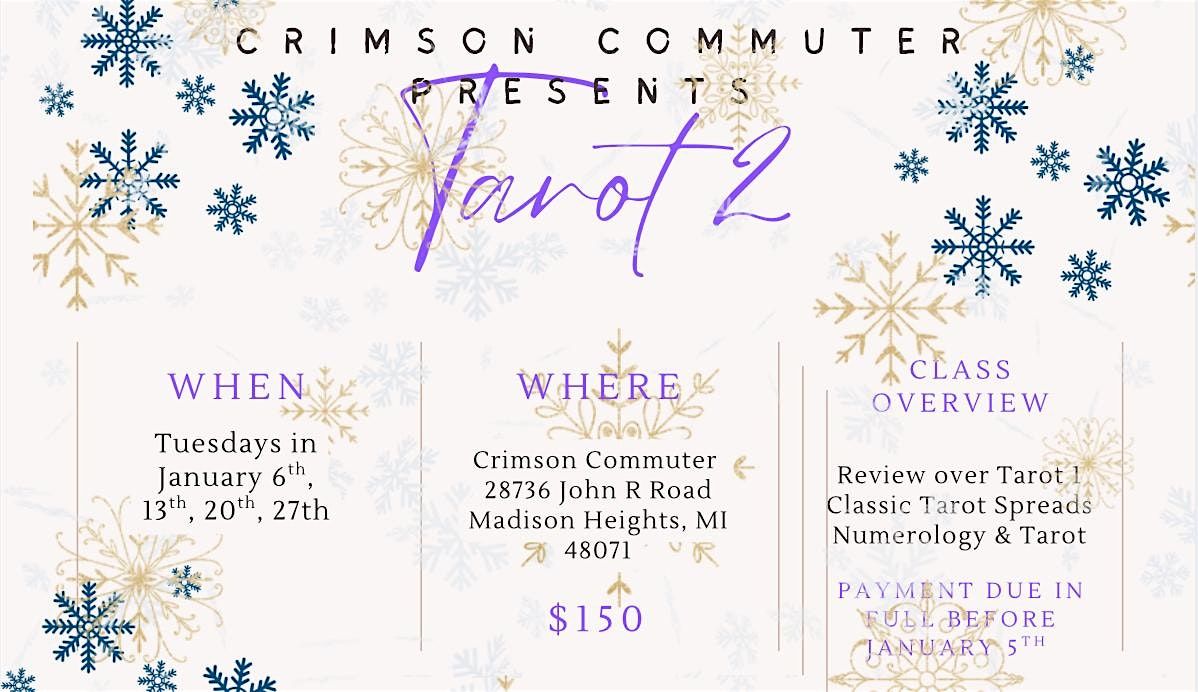 Tarot 2 Class, 6 January | Event in Madison Heights | AllEvents