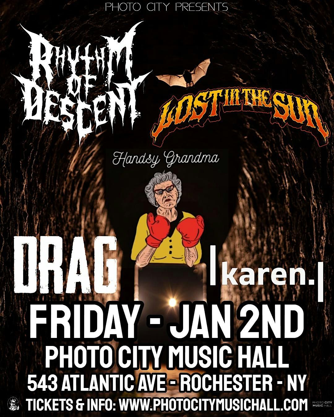 Rhythm Of Descent, Drag HC, Lost In The Sun, Karen, & Handsy Grandma, 2 January | Event in Rochester | AllEvents