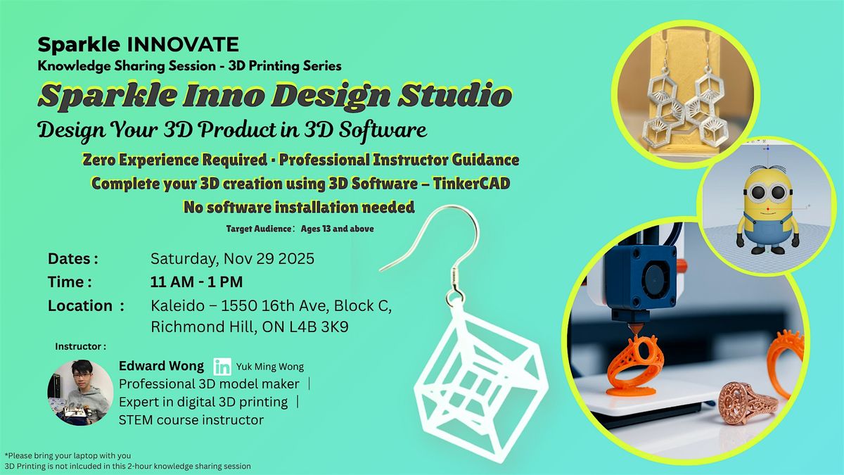 Design Your 3D Printing Product in 3D Software, 29 November | Event in Richmond Hill | AllEvents