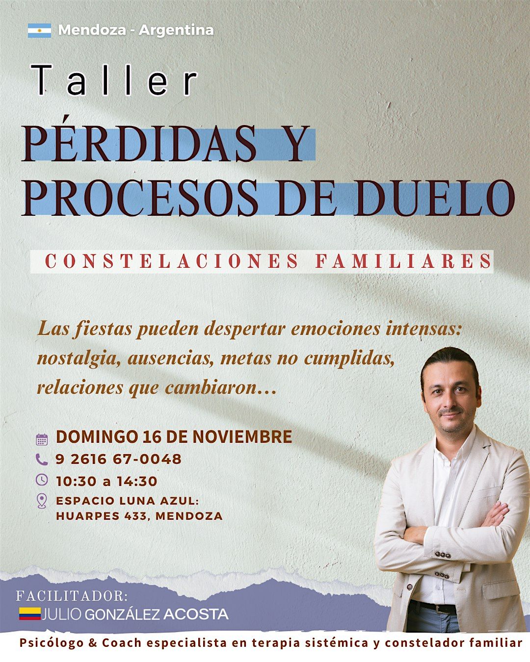 Taller: Perdidas & procesos de duelo: Resignificando el 2026, 14 December | Event in Mendoza Ciudad | AllEvents