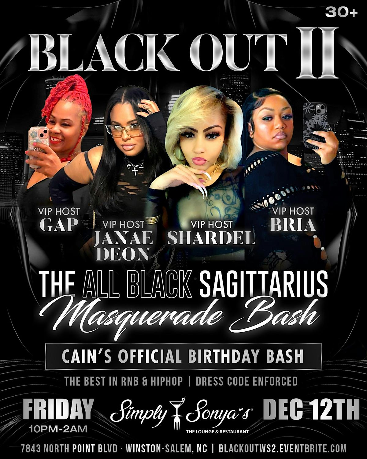 Blackout ll The All Black Masquerade Party, 12 December | Event in Winston-Salem | AllEvents
