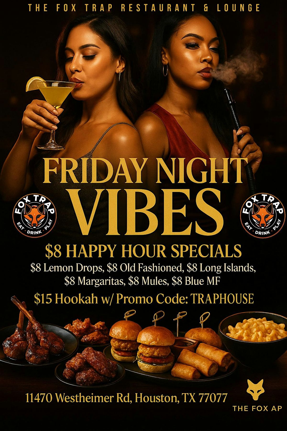 Friday Night Dinner Vibes With Live DJ |NBA Games|$15 Hookahs|Pool Tables | Event in Houston | AllEvents