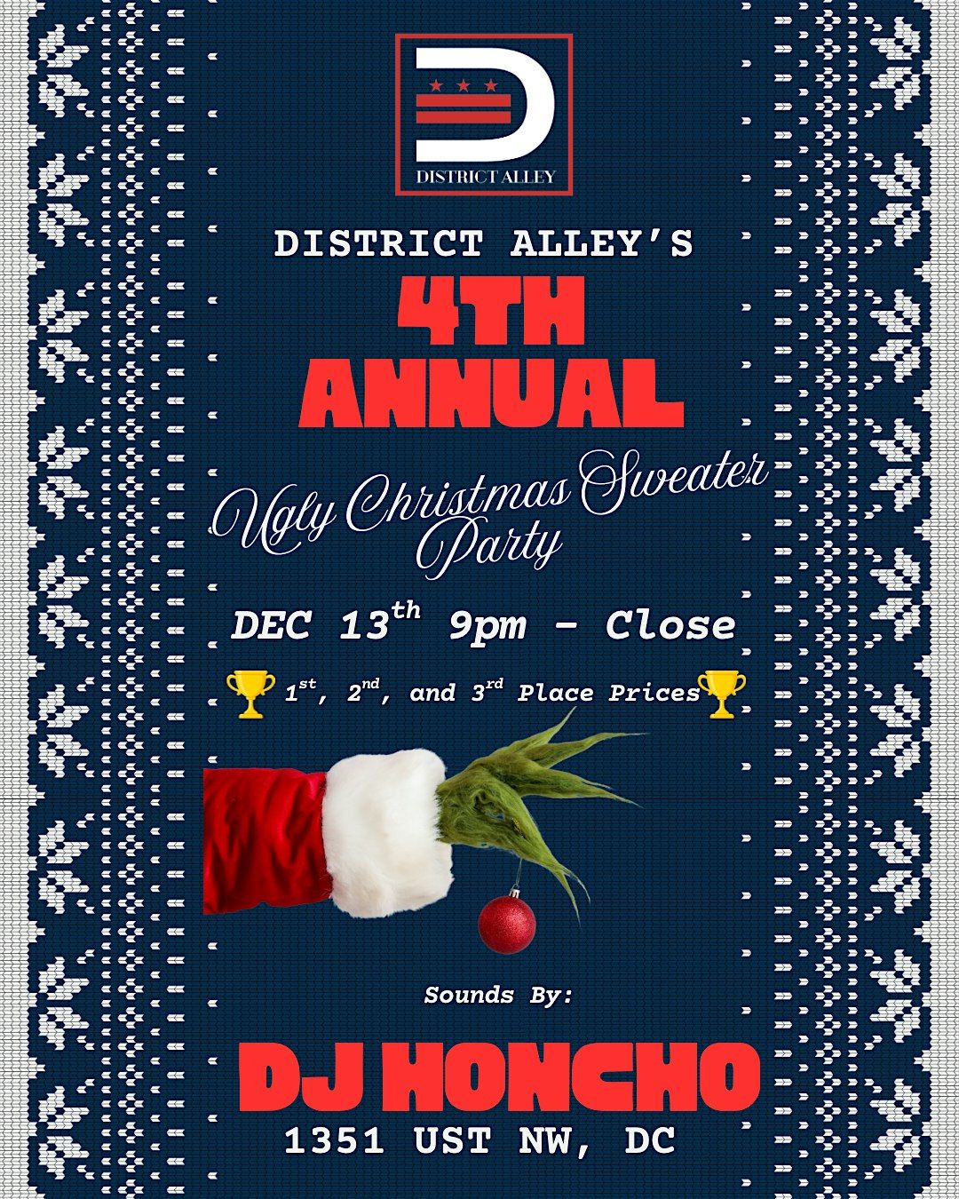 District Alley’s 4th Annual Ugly Christmas Sweater Party