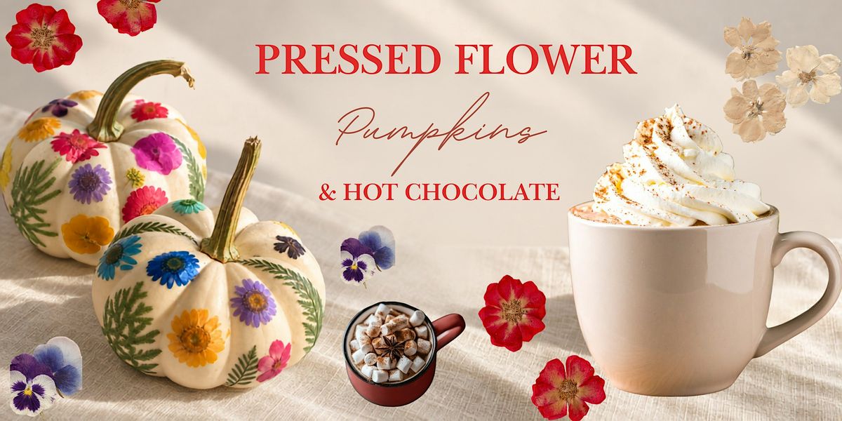 Pressed Flower Pumpkin Decorating + Hot Chocolate at Dov and Company in Arlington