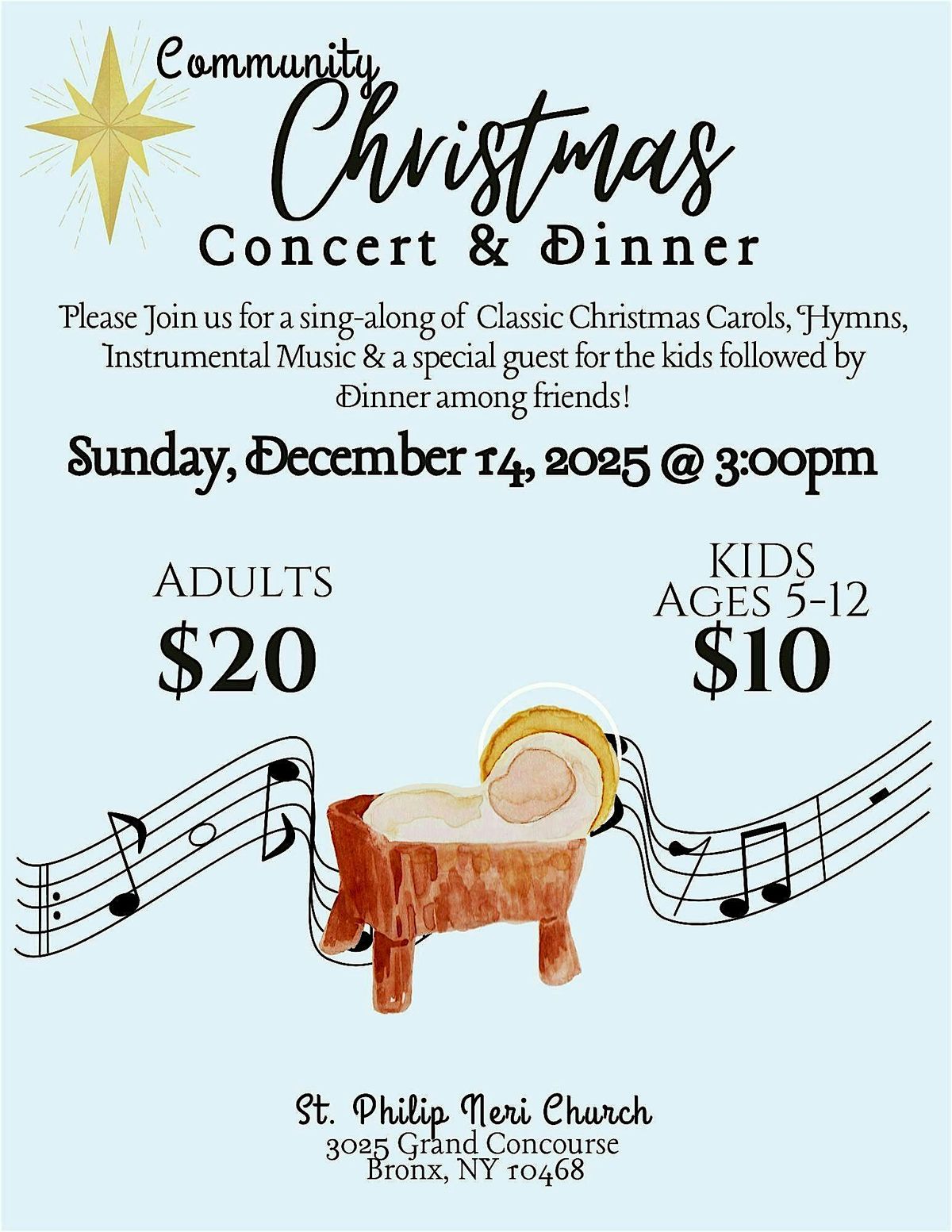 St. Philip Neri Community Christmas Concert & Dinner, 14 December | Event in The Bronx | AllEvents