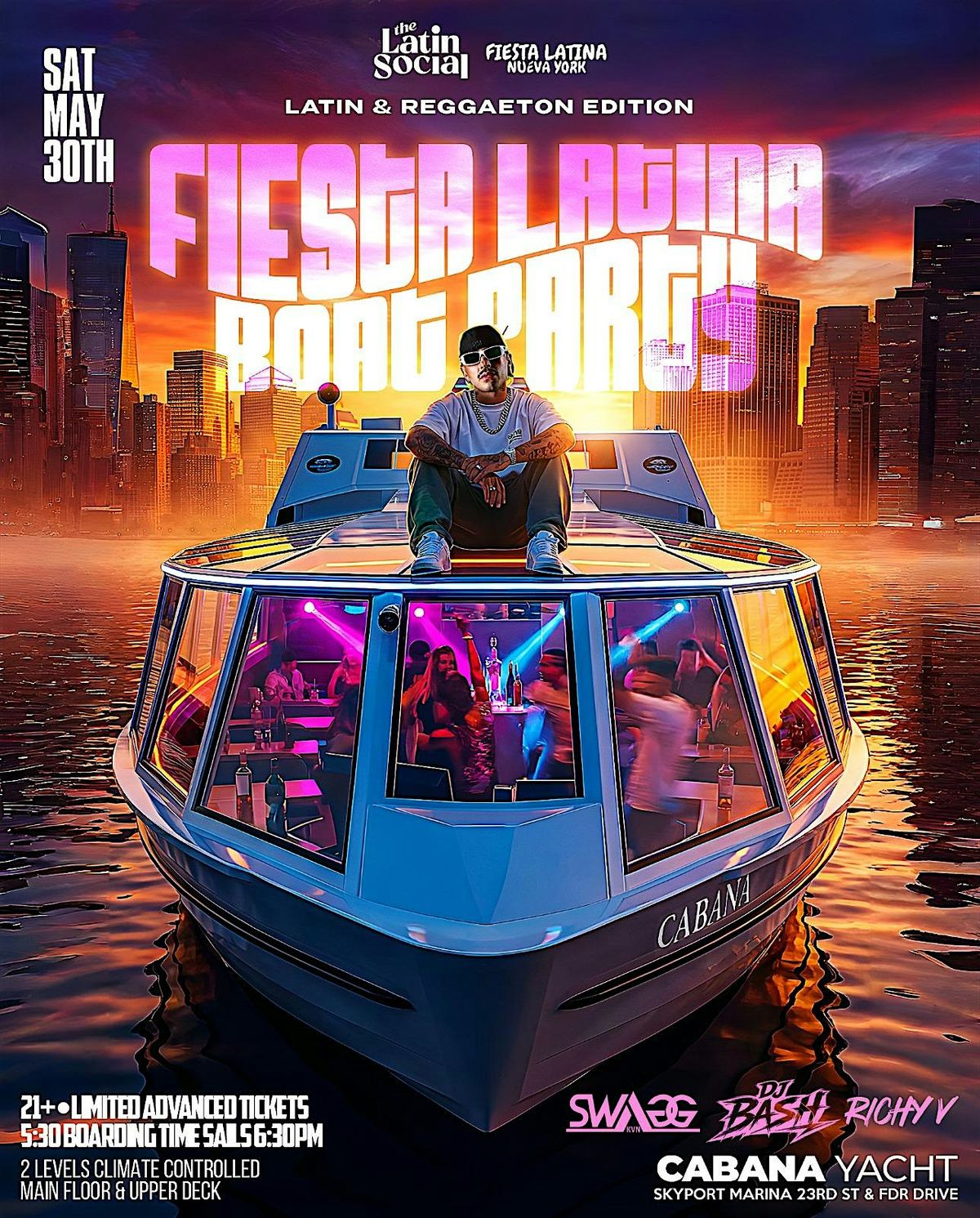 Fiesta Latina Sunset Boat Party | Latin & Reggaeton Edition
