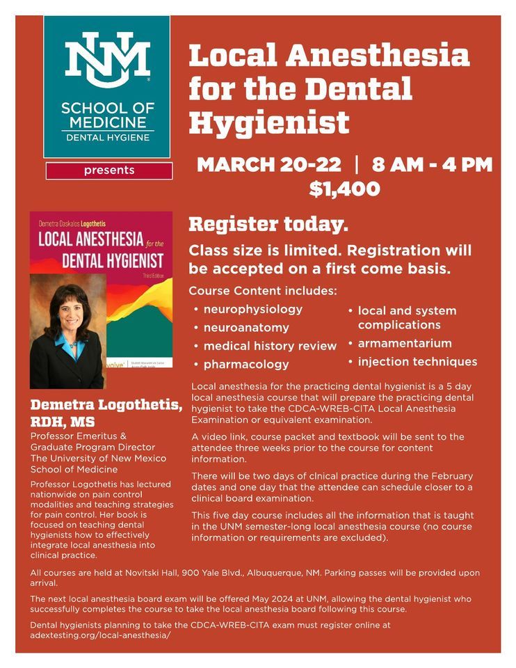 Local Anesthesia for the Dental Hygienist, 900 Yale Blvd NE