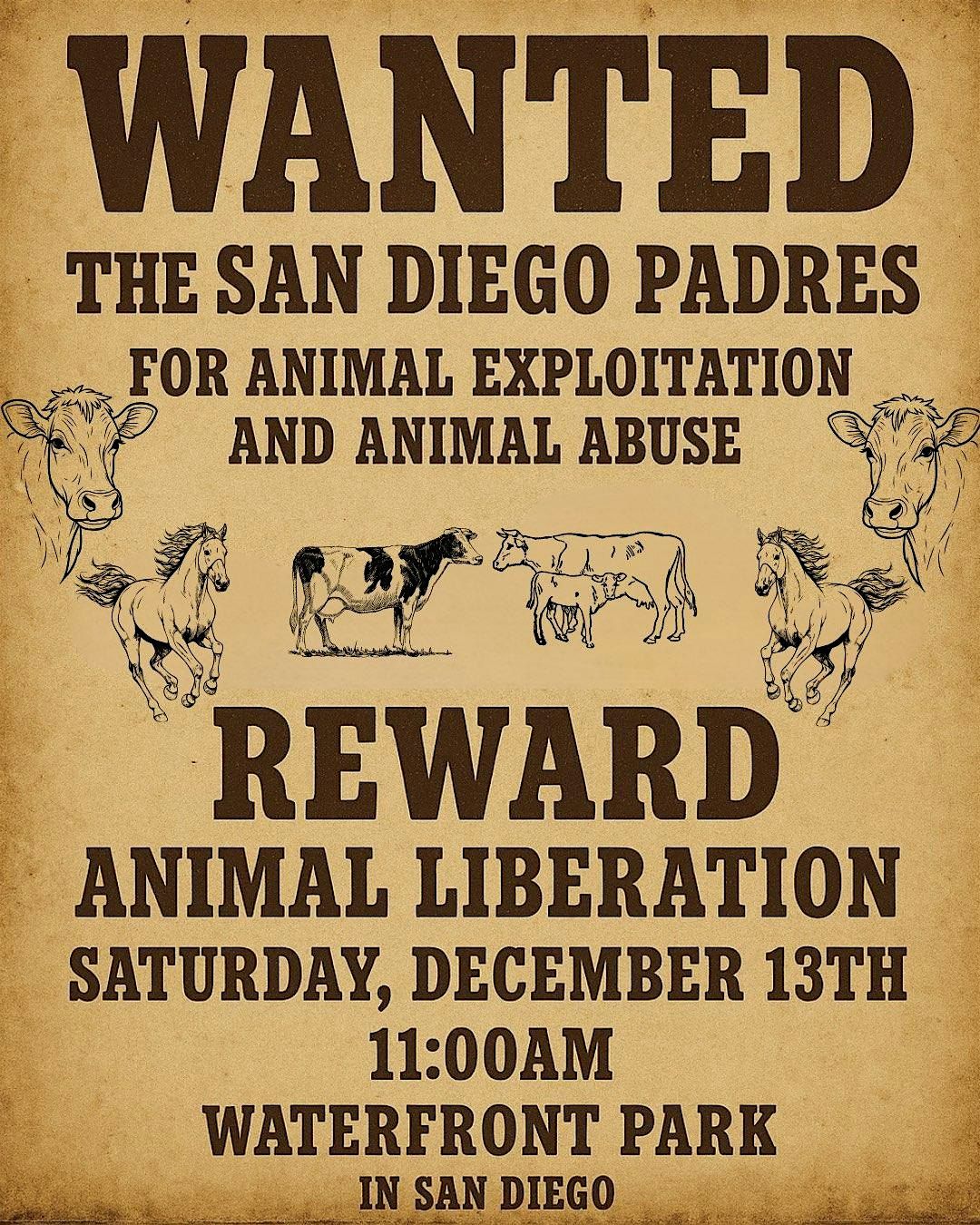 Rally to End Rodeos in San Diego, 13 December | Event in San Diego | AllEvents