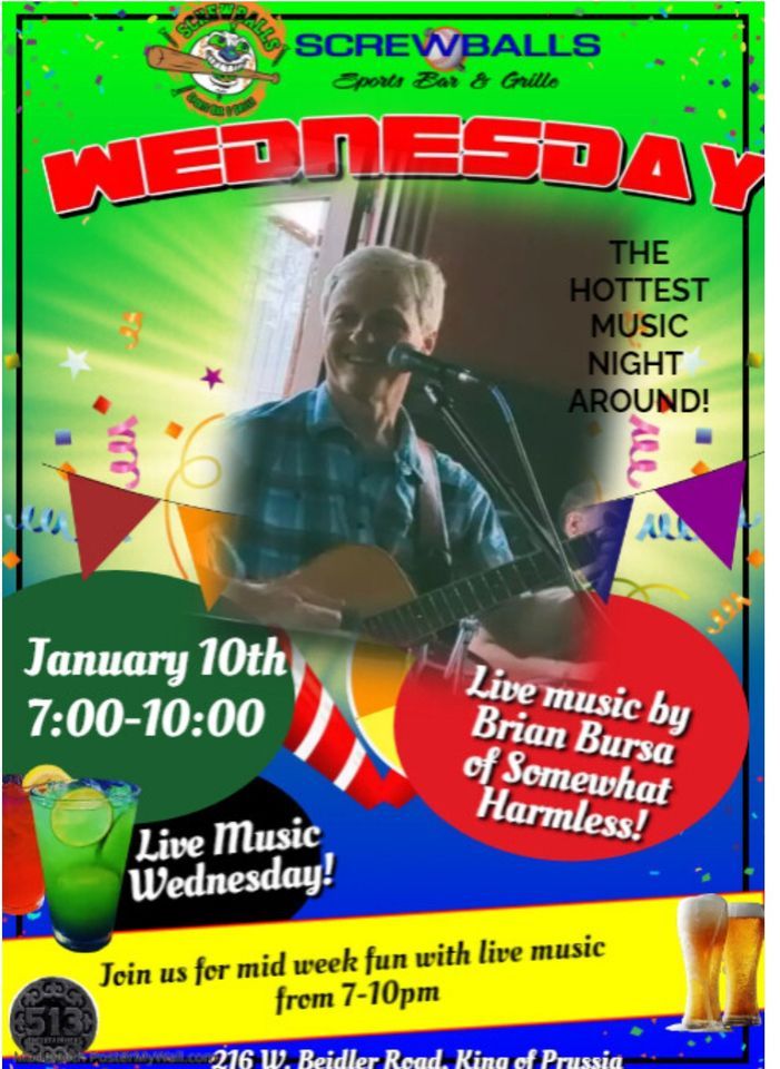 Live Music Wednesday at Screwballs Brian Birsa!, Screwballs