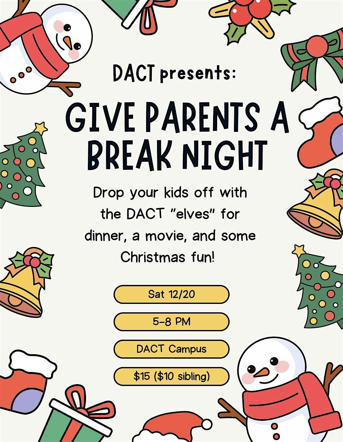 DACT Parents Night Out, 20 December | Event in Abilene | AllEvents